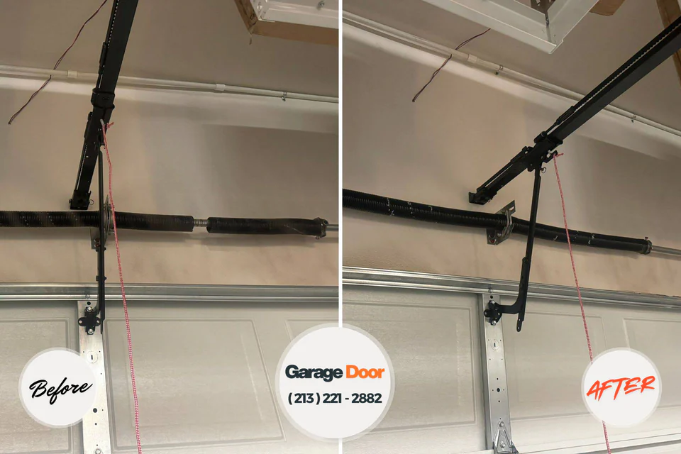 Before and after: garage door repair Treasure Island, FL